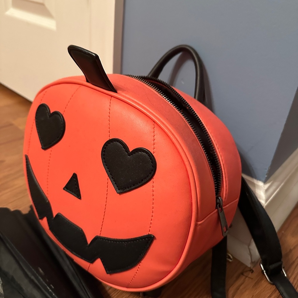 Orange Pumpkin Backpack with Black Details - Picture 2 of 3